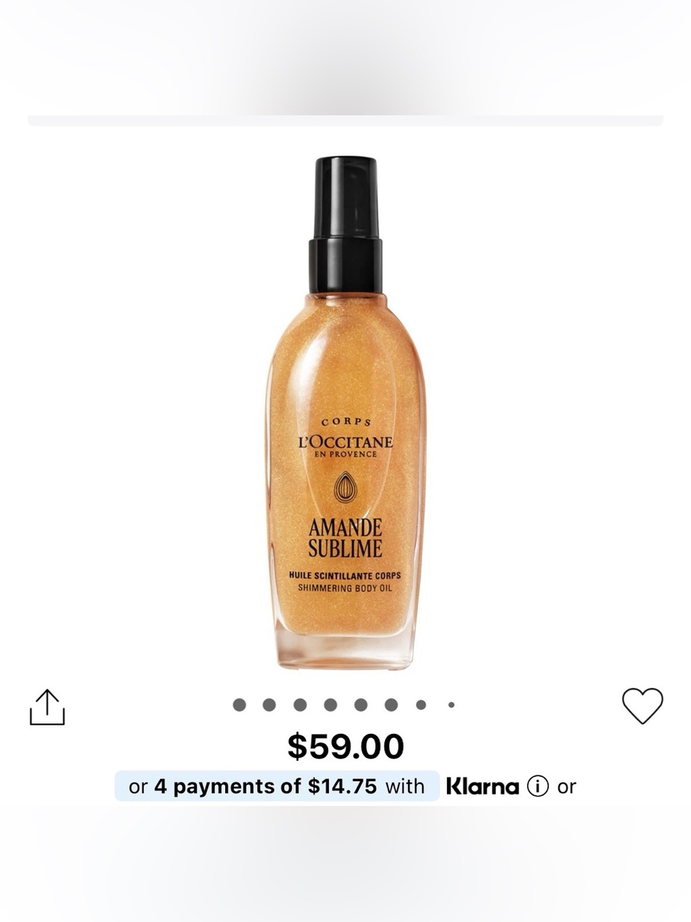 NIB Loccitane Instant Golden Glow with Almond Shimmering Body Oil!